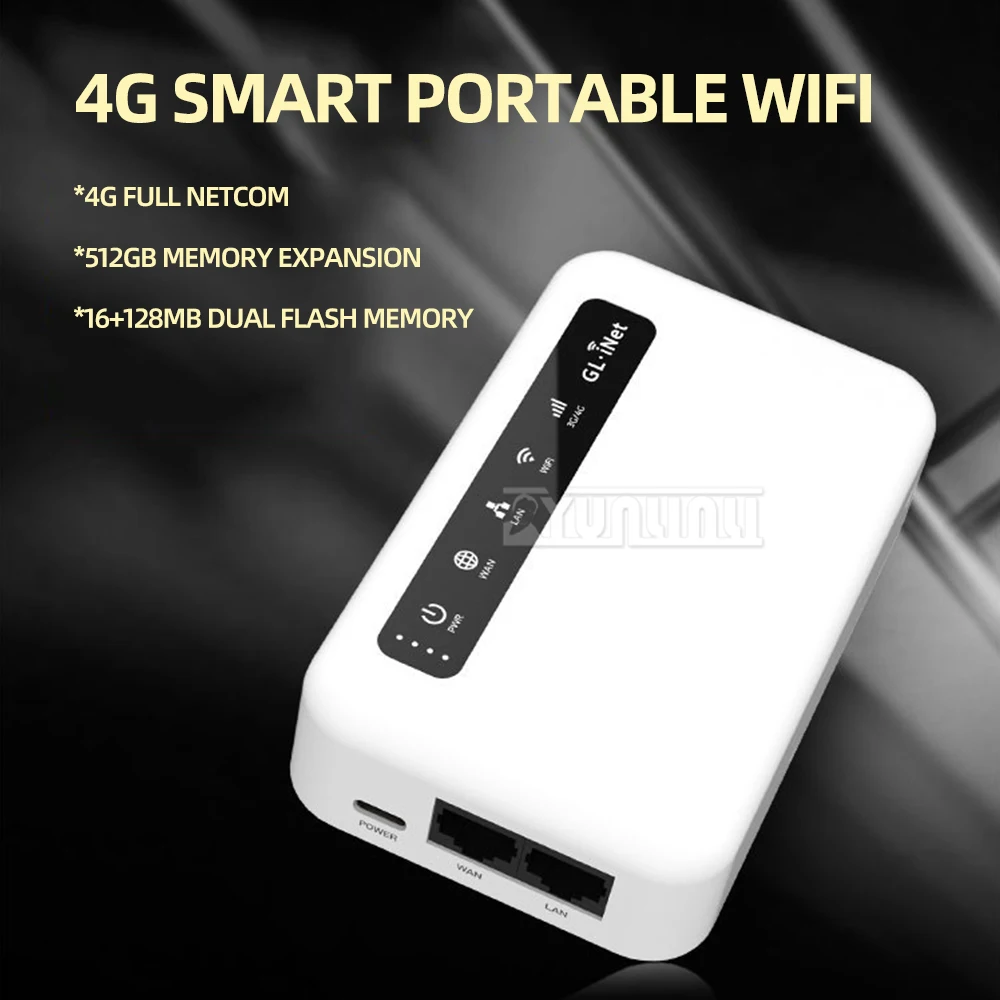 Imagem -02 - Lte Roteador Vpn Inteligente Mifi Portátil Sim Mobile Wi-fi sem Fio Viagem Hotspot Abridor Openwrt Gl-xe300 4g