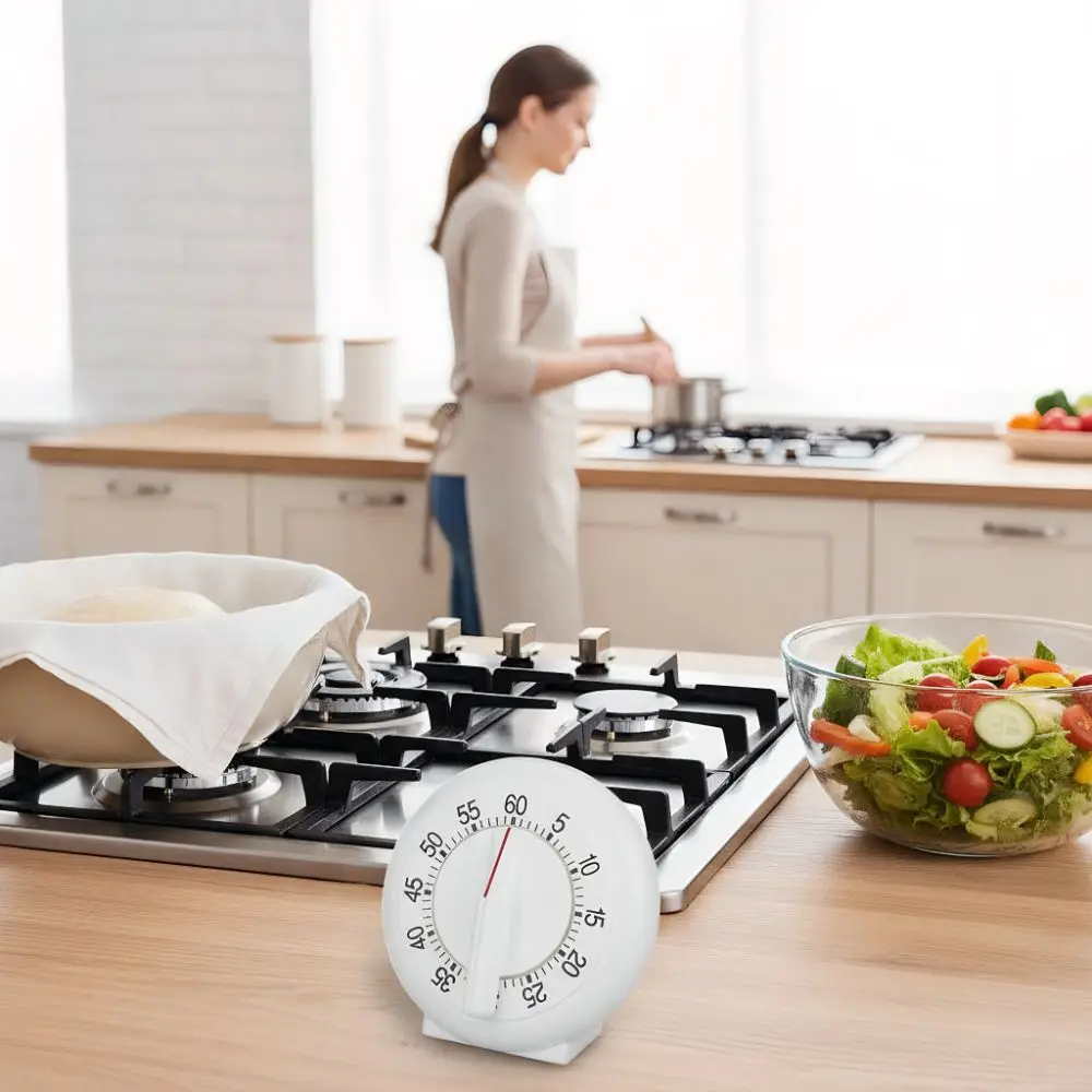 Hour Meter 60 Minutes Kitchen Timer Loud Alarm Long Ring Mechanical Timer White Easy To Read Counter Alarm Clock Cooking