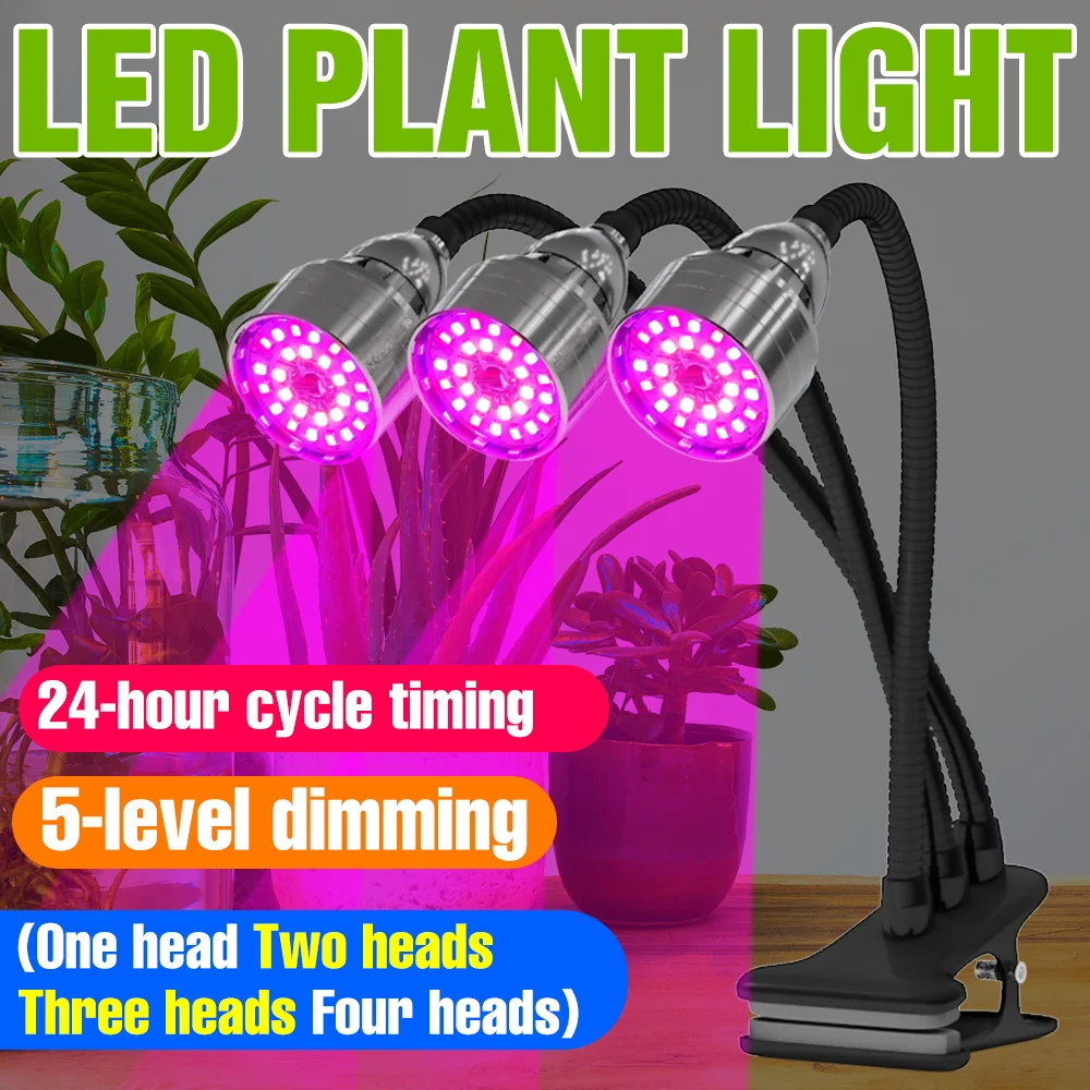 

LED Grow Light Full Spectrum USB Indoor Cultivation Plant Lamp 5V Hydroponic Flower Vegs Fill Lamps Timing Auto On/Off Dimmable