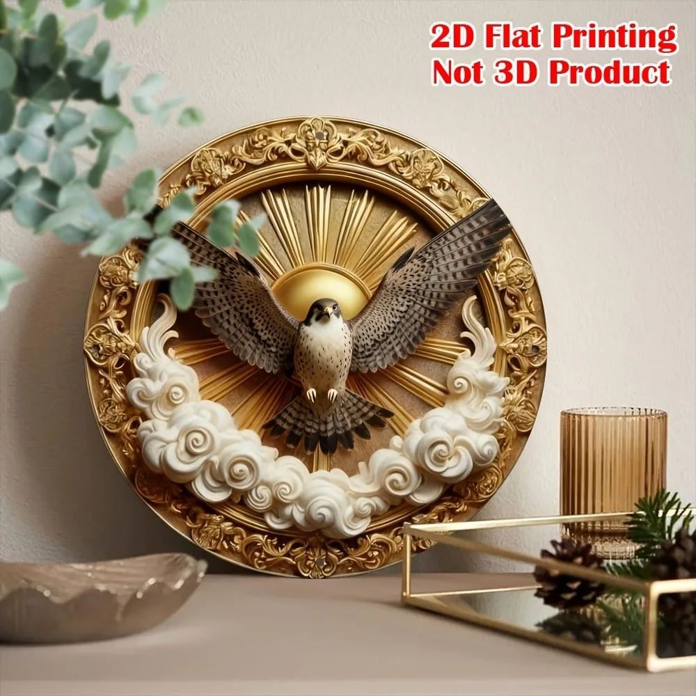 Vintage Raptor Aluminum Wall Art  Waterproof Durable Decor For Home Yard Garage Cafe Bar Studio Flower Shop Wall