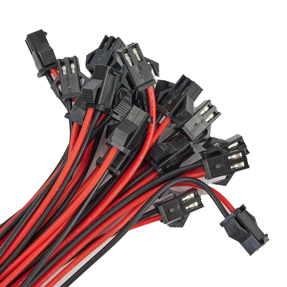 20 Pairs For JST SM 2-pin Female Male To Female Wire Connector Adapter LED Light With Cable Electrical Equipment Supplies