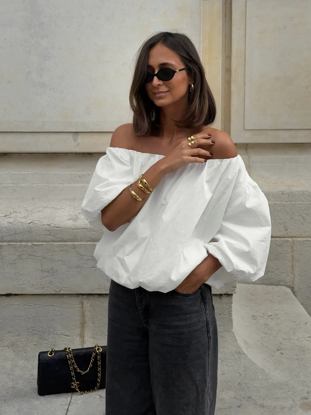 2026 Summer Tops Simple Solid Asymmetrical Off-the-shoulder Blouse for Women Versatile Work Shirt Casual Short Seleeve