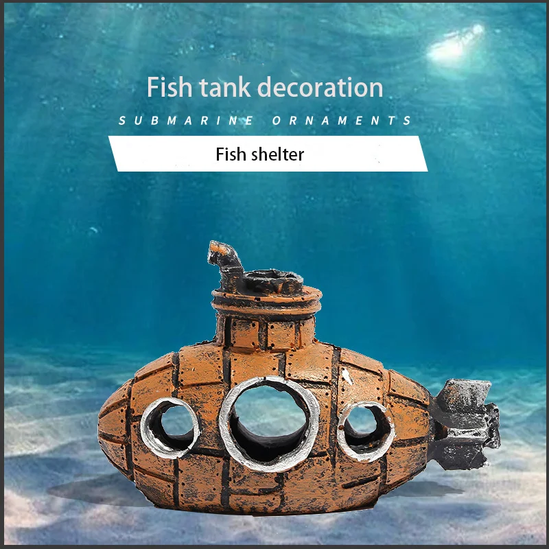 

Fish Shrimp Shelter Cave Resin Submarine Ornaments Landscaping Accessories for Aquarium Fish Tank Decorations