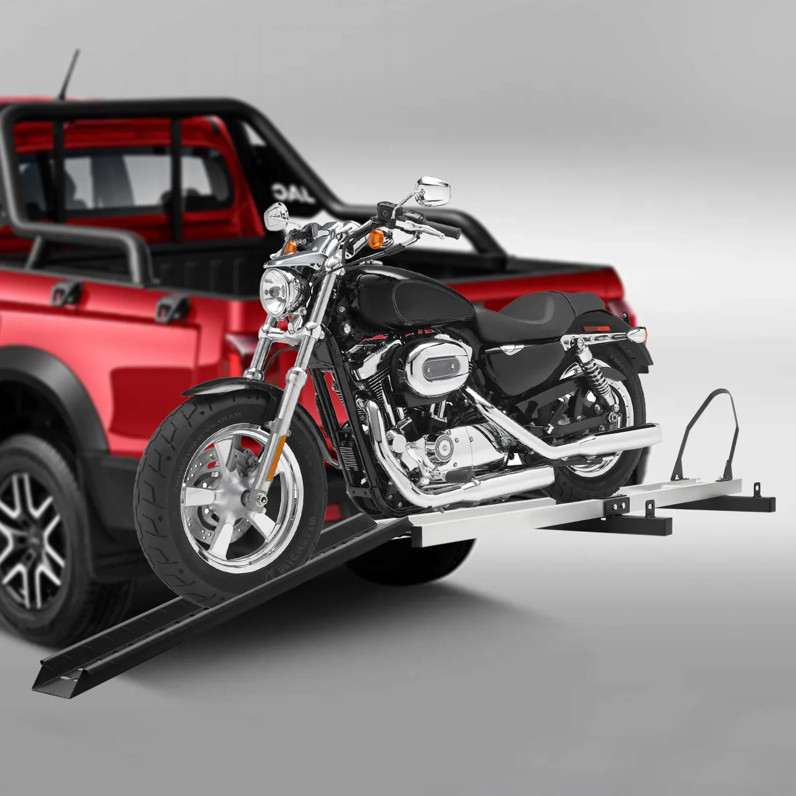 Motorcycle Carrier, 400 lbs Load Capacity, High-Quality Steel and Aluminum Alloy, Ramp for Easy Loading, Corrosion-Resistant