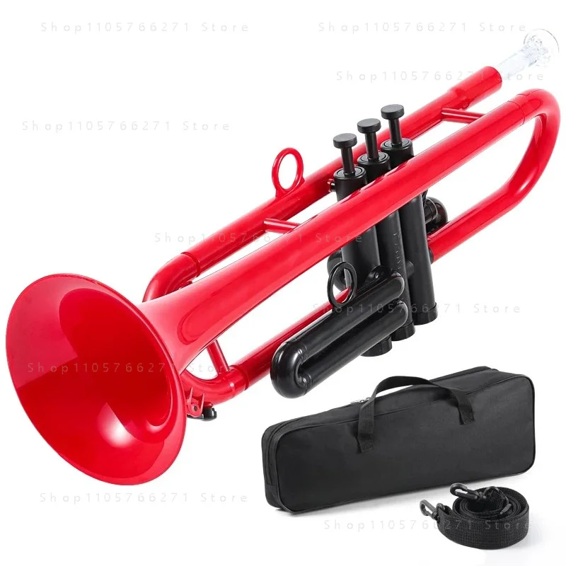 B-flat & C-flat Plastic Trumpet - Musical Instrument for Adults, Children, Beginners & Professional Students