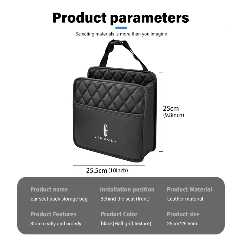 For Lincoln Car Back Seat Storage Universal Bag Organizer Trunk Elastic Mondeo MKZ MKX Aviator Navigator Continental Corsair view 6