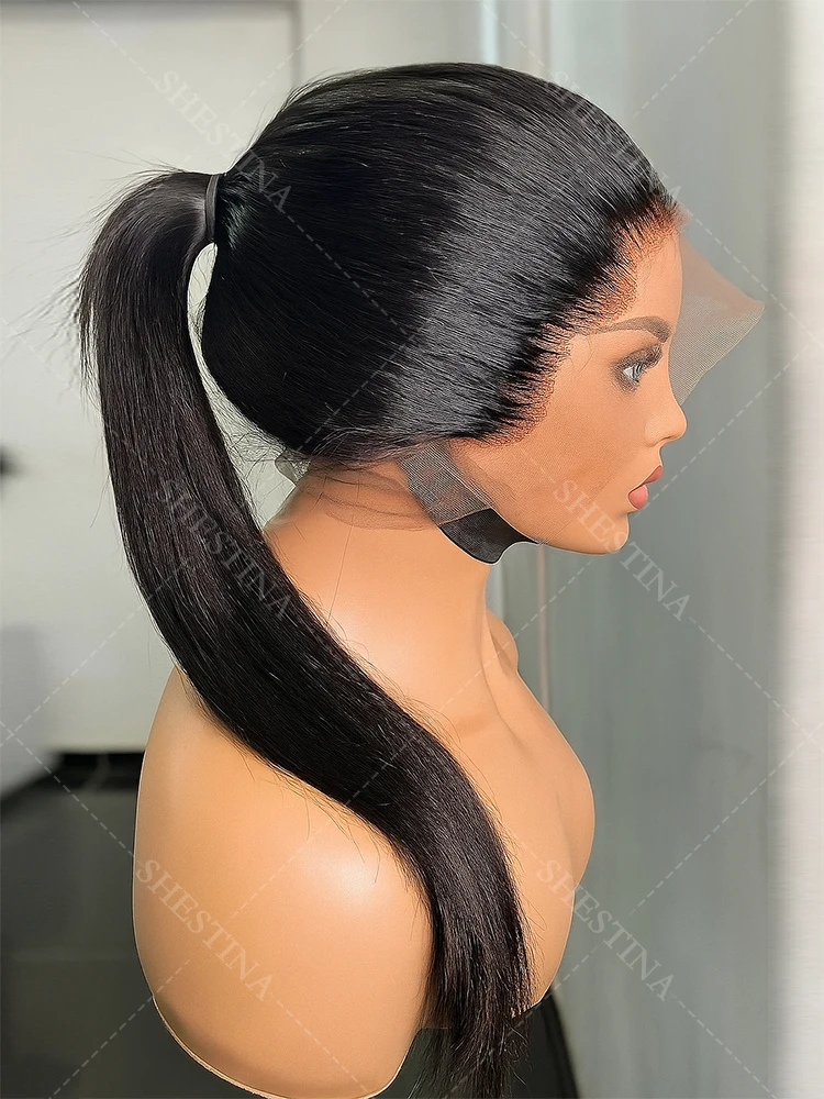 200 Density Straight 13x4 Lace Frontal Wig Human Hair Invisible Strap 360 HD Full Lace Glueless Wig Bone Straight Lace Front Wig