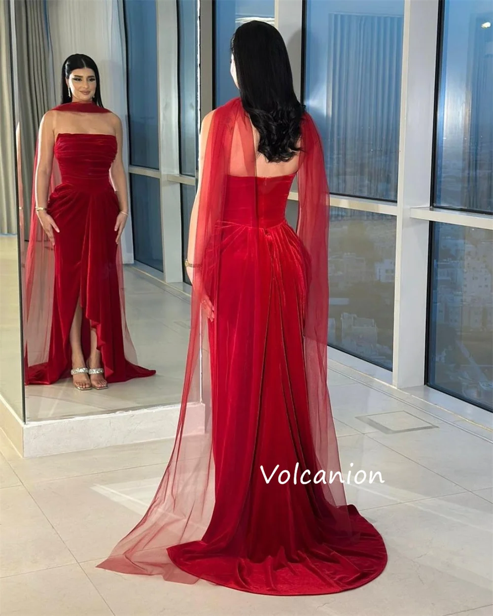 Длинные платья без бретелек в китайском стиле с велюровыми складками на заказ, платья для особых случаев, доступны подходящие размеры