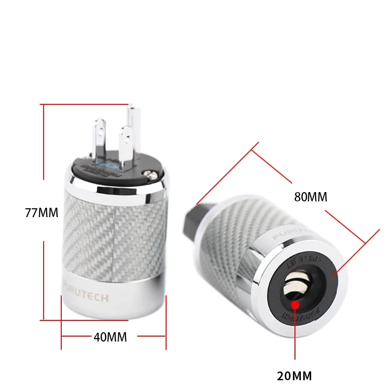 Imagem -02 - Furutech-power Plugs Connector Ncf Nano Crystal Ródio Chapeamento ue e Eua Plug Hifi Áudio Plugue de Alimentação ac Iec 15a Fi50