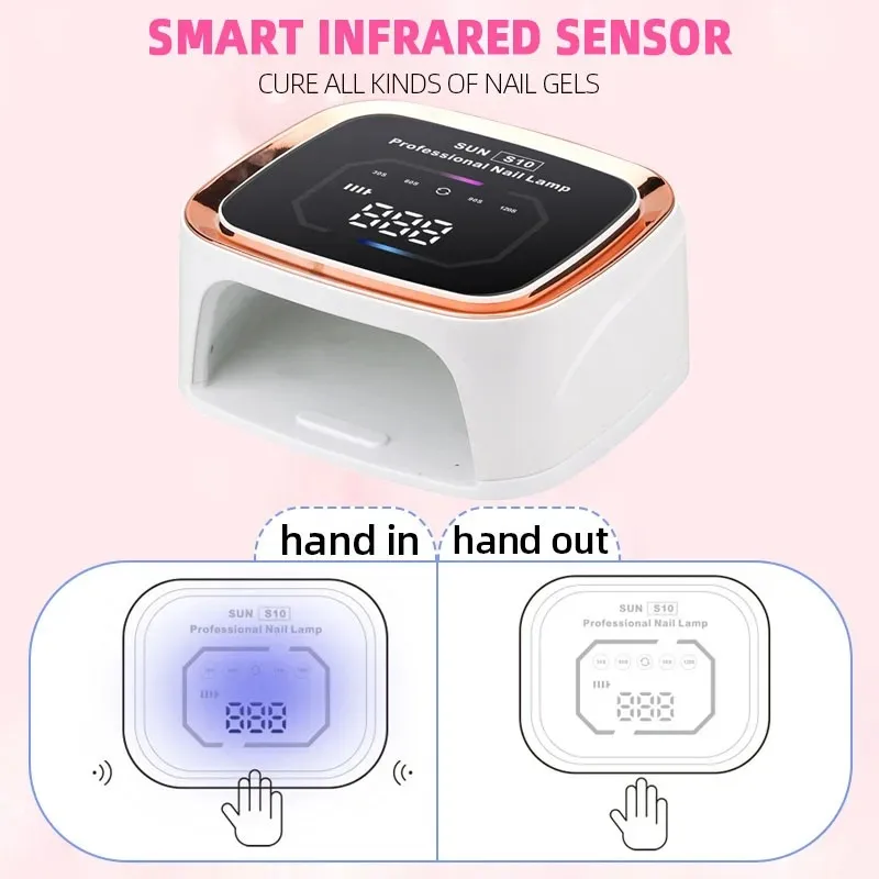 108W LED UV rechargeable, lampe à ongles 36LEDS vernis gel professionnel sans fil pour manucure et durcissement de tous les vernis à ongles gel à la maison