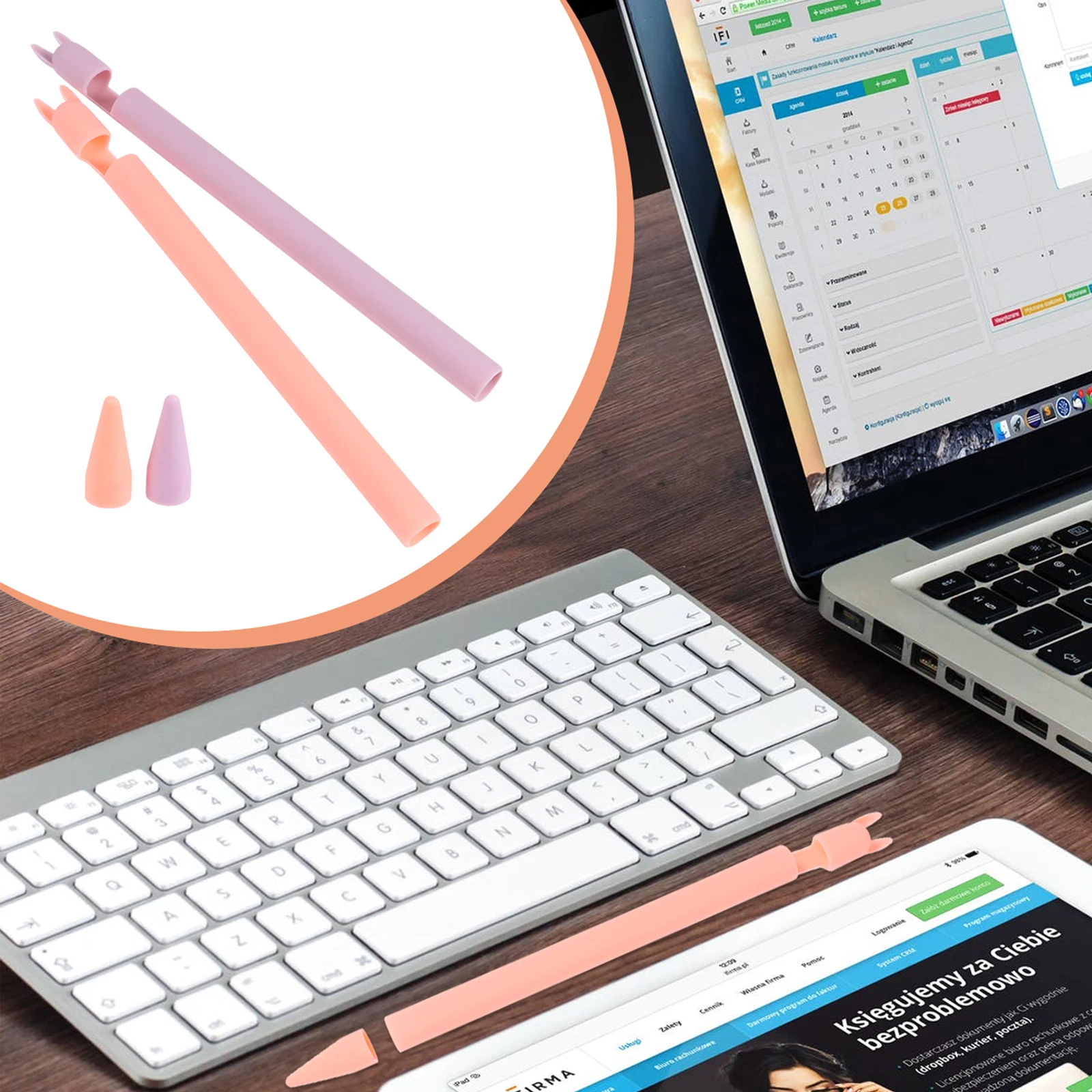 

2pcs Silicone Stylus Cover Compatible For Apple Pencil 1 Non-Slip Durable Protective Case Anti-Fall Pen Holder Sleeve For Touch