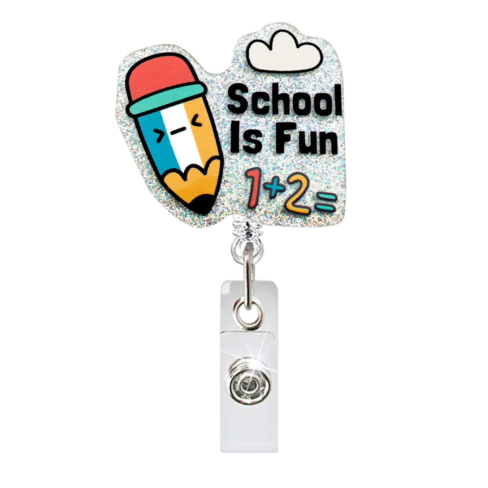 Teachers Badge Reel Lightweight Badge Holder Acrylic Badge Reel Students ID Holder For Teacher Accessory Staff Identification