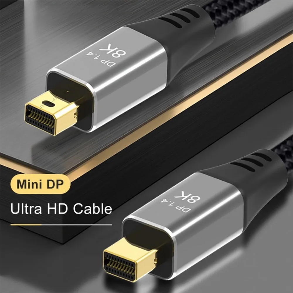 

MDR 1.8m Mini DisplayPort 1.4 8K 60hz Cable Ultra-HD UHD 4K 144hz Mini DP to MiniDP Cable 7680*4320 for Video PC Laptop TV