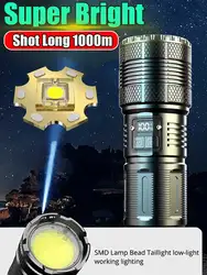 20000mah Built-in Battery 2000W Most Powerful Led Flashlights Tactical Flash Light Emergency Spotlights 4km Holiday Gifts