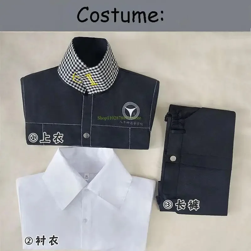 CyPersona 4 Yasogami يو تأثيري حلي شعر مستعار الرجال الملابس أنيمي RPG لعبة تأثيري سيتا سوزي زي المدرسة الثانوية مجموعة حفلة الهالوين