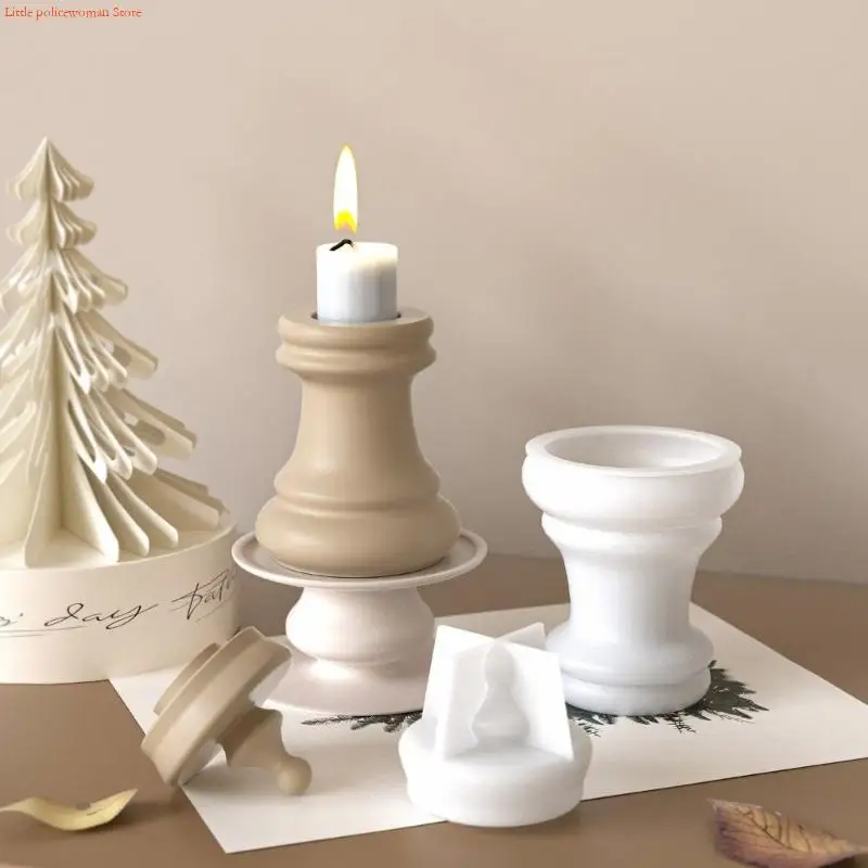 

F92D Multifunctional Silicone Mold Chess Holder Moulds for Candle