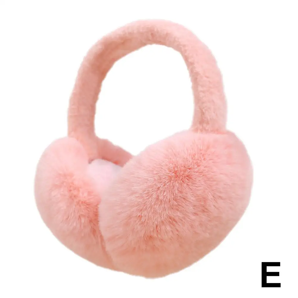 1PC Solid Color Soft Plush Ear Warmer Winter Warm Earmuffs Earflap Cover Fashion Protection Ear Ear-Muffs Folding Outdoor C O2Z5