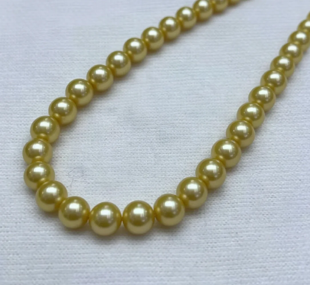 Gorgeous necklace AAAA10-11mm natural South Sea gold round pearl necklace 16in-18in 925- supports customized sizes