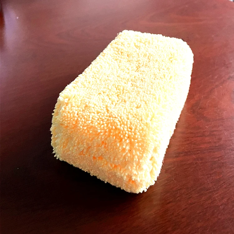 120pcs Beige Color Car Cleaning Detailing Pad Microfiber Plush Sponge Applicator Pad Cosmetic Face Body Washing Pad