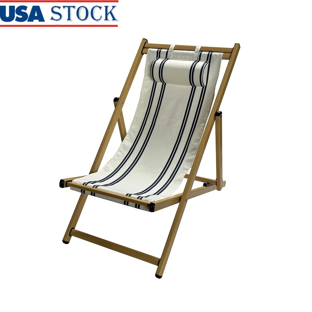 

Adjustable Folding Sling Chair Outdoor Beach Camping Lightweight Rust Resistant Heavy Duty Aluminum Frame Weather Resistant