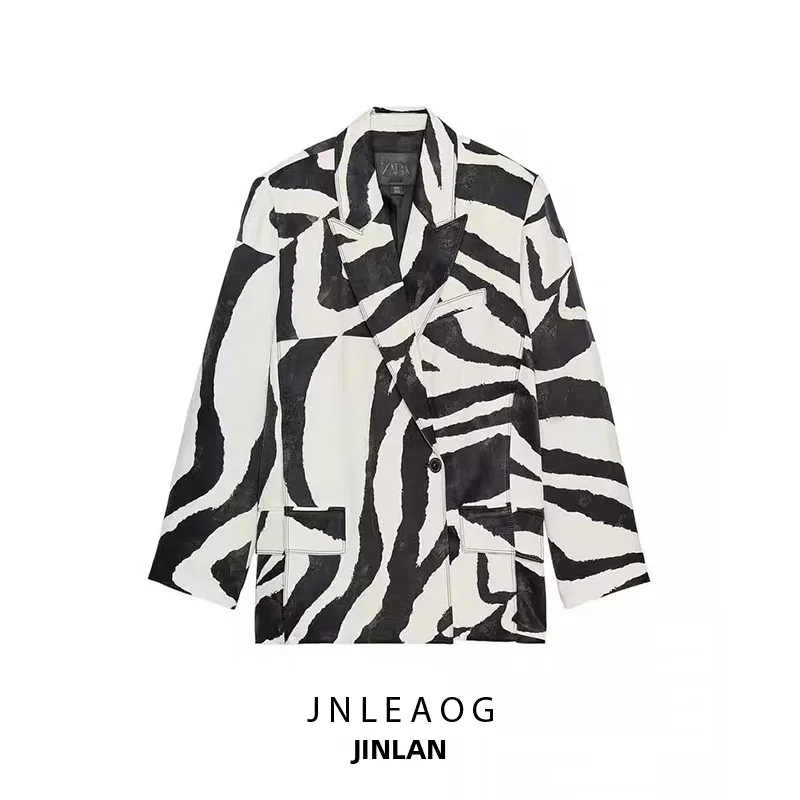 

Faionable Animal Print Jaet, женская осенняя новинка, универсальный дизайн, длинная све, деловая одежда, полиэфирная ткань