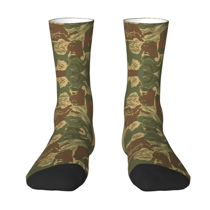 

Cool Rhodesian Brushstroke Camo Socks Women Men Warm 3D Printing Rhodesia War Camo Military Army Basketball Sports Crew Socks