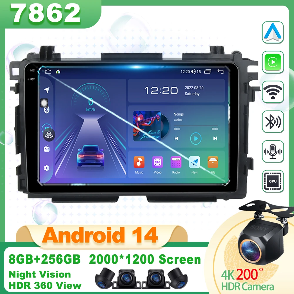

Android 14 Car radio For Honda Vezel HR V HRV XRV 2015-2020 Multimedia Player Mirror Link Touch Screen Stereo Head Unit Wifi5G