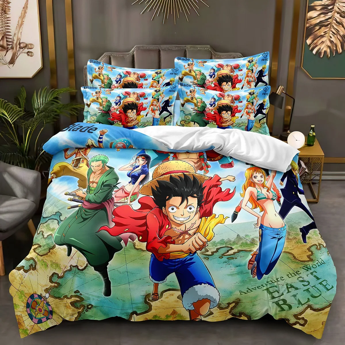 ONE PIECE Bed Linen,D. Luffy Pillowcase Bedding Set,NARUTO Cartoon Anime Home Dormitory Room Decoration Boys Gift