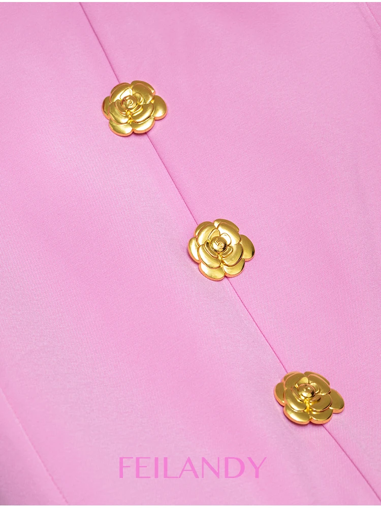 Feiland-Robe de Club de ixpour Femme, Dos aux, Col Licou, Bouton, Mode Élégante, Fibre Solide, Mini Slim Fit, Robes d'Été