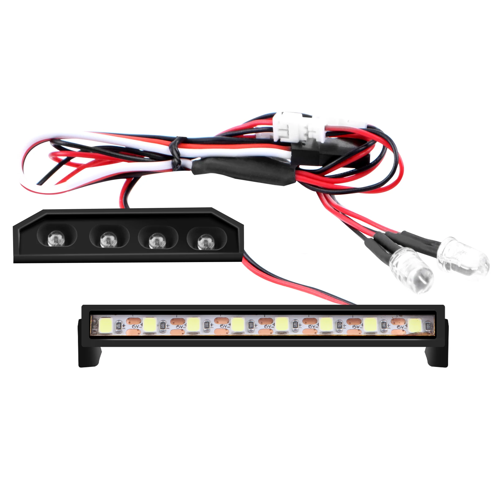 

DashRC LED Lights Kit for RC Crawler Redcat Ascent-18, LED Spotlight Roof Light Bar Headlight Taillight Accessories Upgrades