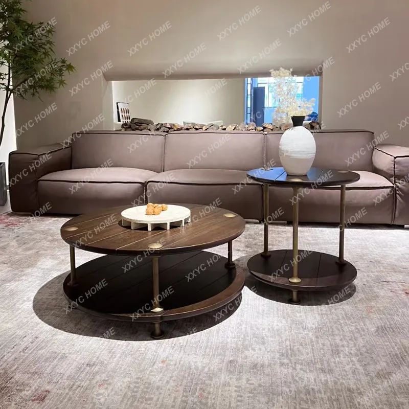 XX Retro coffee table, side table, combination model room, coffee table, living room, solid wood tea table