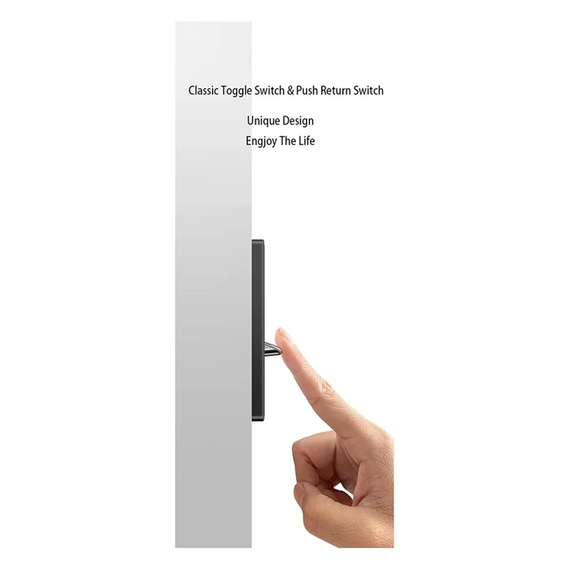 A69eblue LED Night Light Wall Light Switch 2 Gang Tempered Glass Panel Pass Through Black