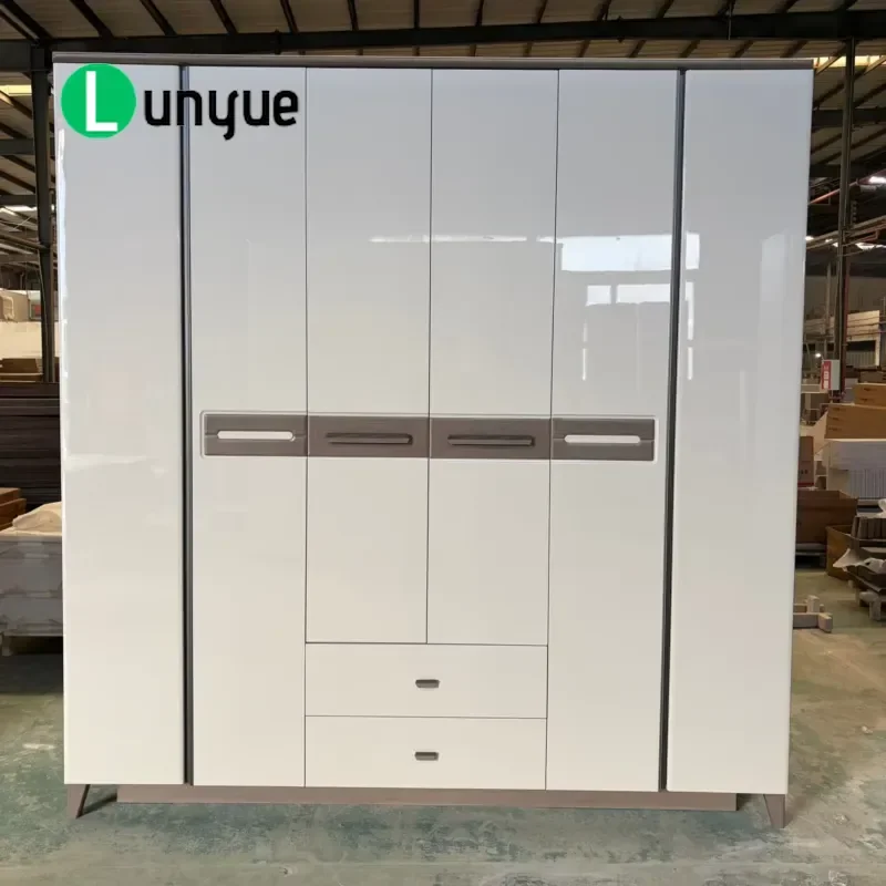 Custom Eco-friendly MDF Modern Bedroom Wardrobe Storage Cabinet Space Saving Furniture for Home Organization Durable Design