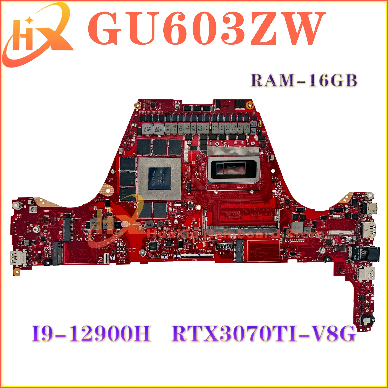 KEFU GU603Z Mainboard For ASUS GU603ZW GU603ZX GU603ZM Laptop Motherboard i9-12900H RTX3070Ti RTX3080Ti RTX3060 RAM-8GB/16GB