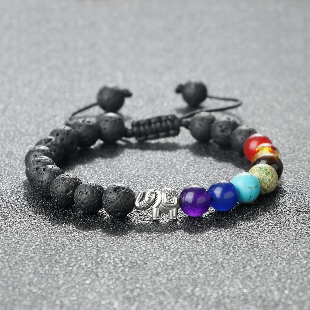 Natural Stone 7 Chakra Beaded Bracelets Handmade Braided Rope Bangles For Women Men Jewelrys Yoga Gifts Trendy Friendship Prayer