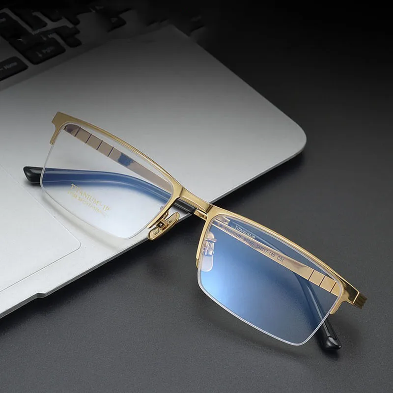 Eyeluyan Titanium Business Glasses Frame Men Fashion Square Sime Rim Optical Myopia Eyeglass Frame Prescription Spectacle 065