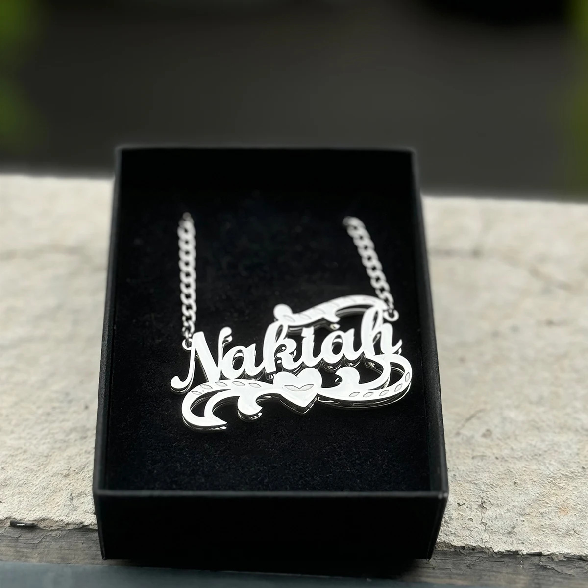 Collar de acero inoxidable con nombre personalizado, colgante de doble capa, collares chapados en plata para mujeres y hombres, regalo de aniversario de fiesta, joyería