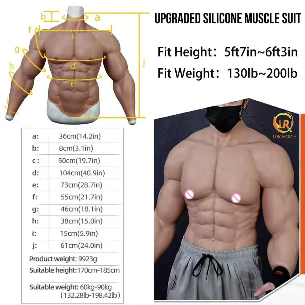 Manly Strong Arms Full Silicone Muscle Suits With Veins Macho Chest For Crossdresser Cosplay Film Props TV Shows