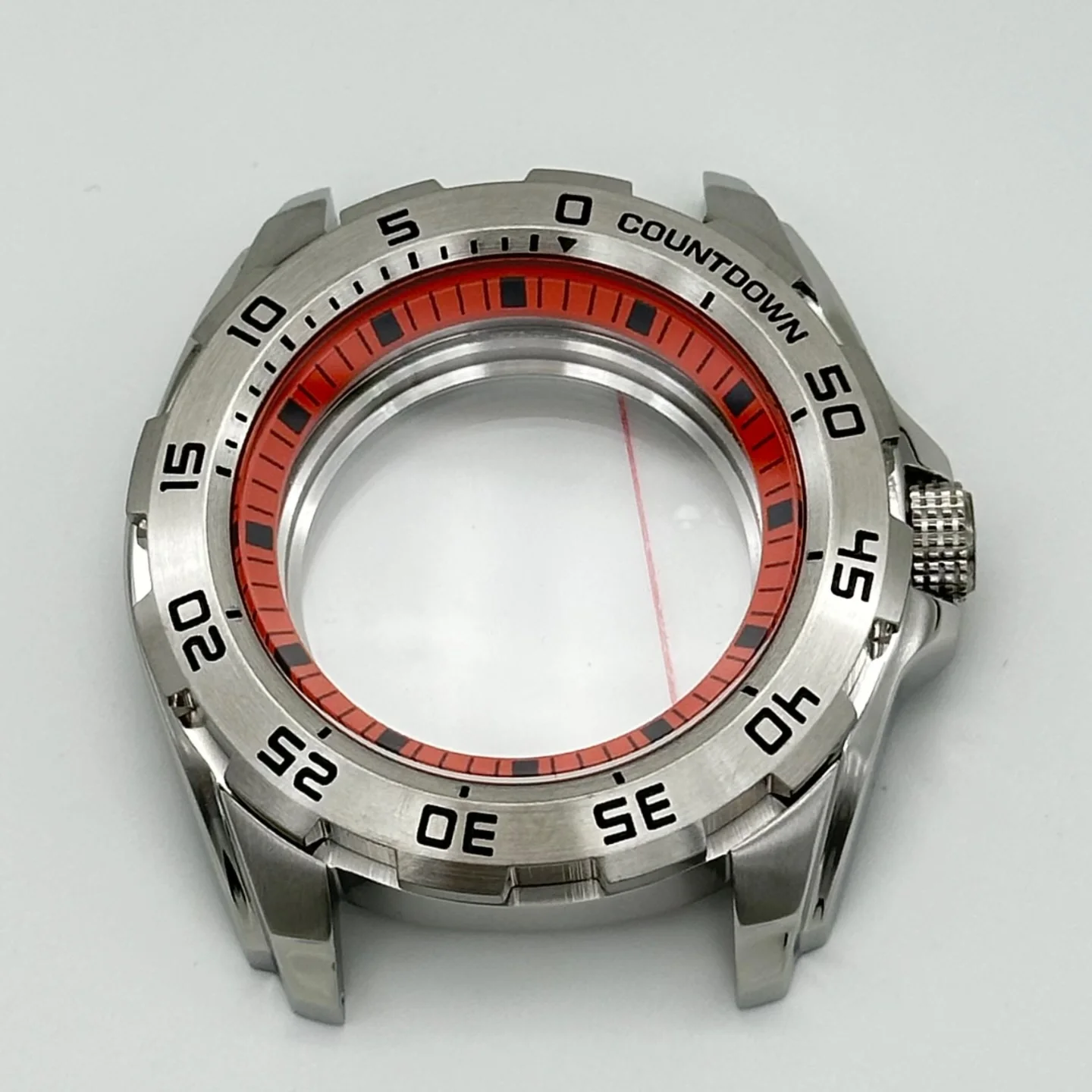 45.5mm Modified Monster Mechanical Watch Case  316 Stainless Steel with Letter Pattern, Compatible with NH35/NH36 Movement