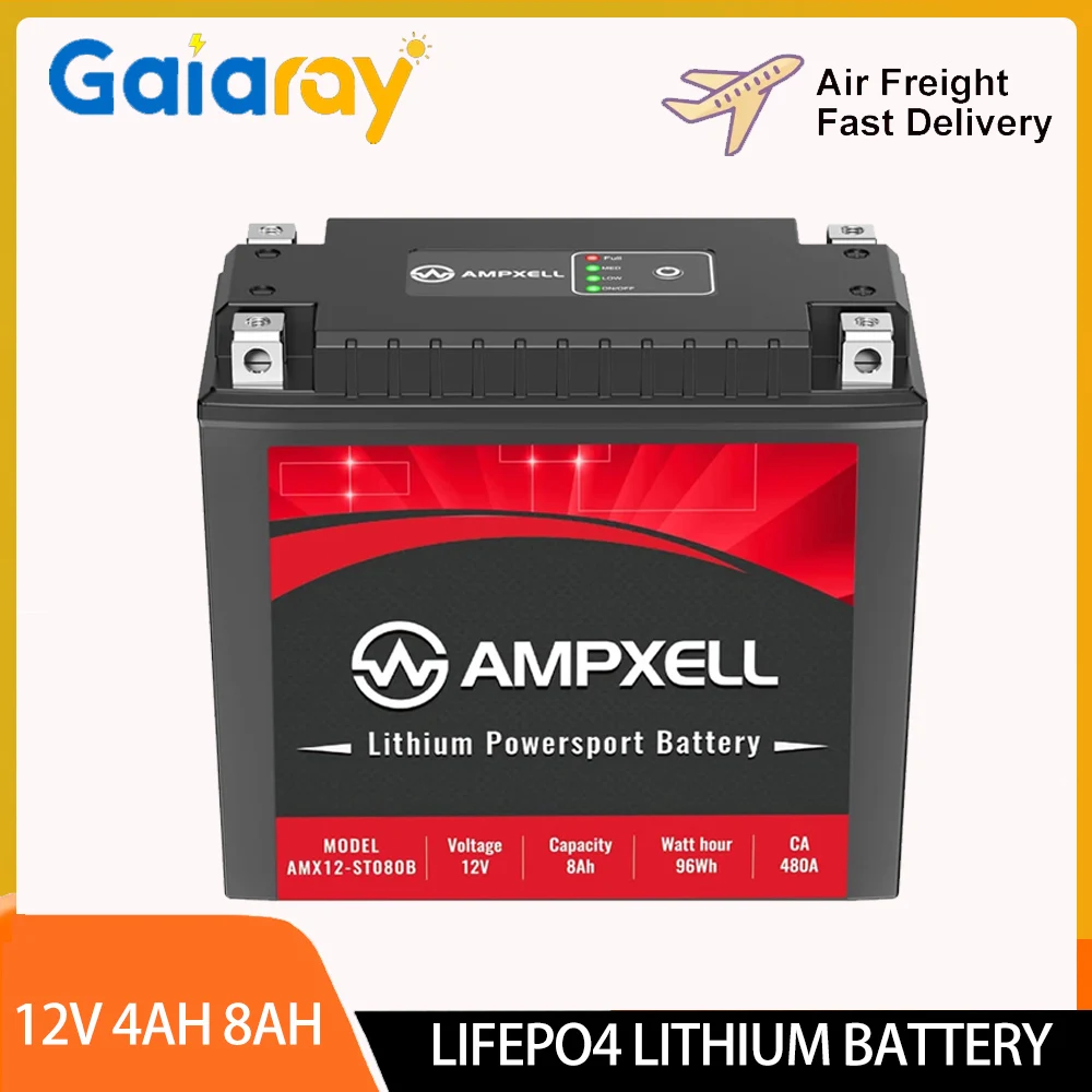 

Gaiaray 12,8 В 4 Ач 8 Ач мотоцикл LiFePO4 пусковая батарея CCA 120A 240A литиевые батареи Powesport для мотоциклов BMS для мотоциклов