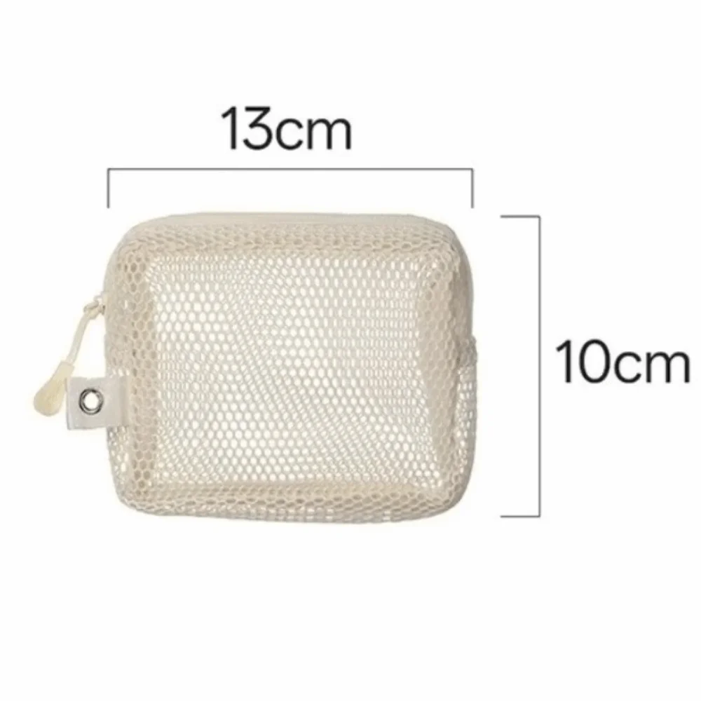 Creative Mesh Storage Bag See-Through Portable Travel Makeup Bag Large Capacity Handheld Toiletry Bag