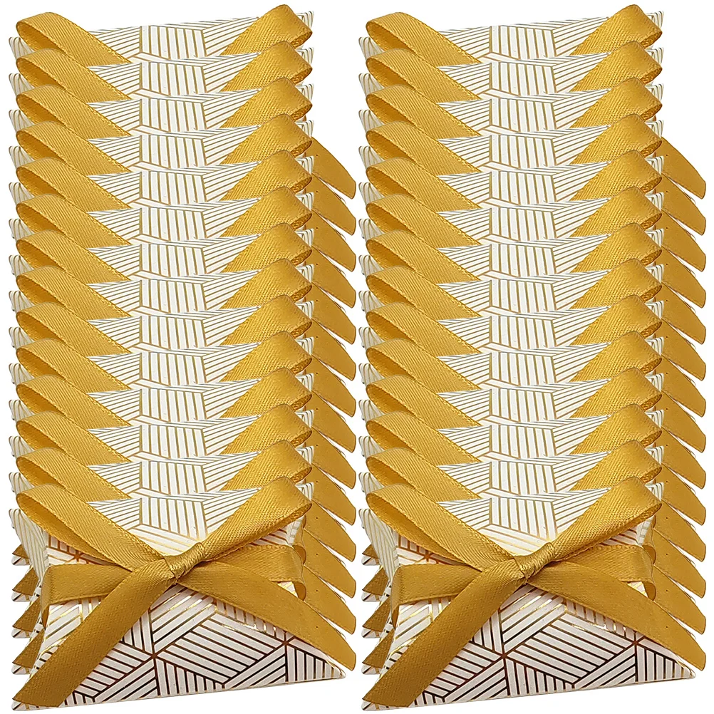 

50pcs Gold Boxes Wedding Party Favors Candy Gifts Gift Boxes Elegant Wedding Decorations Packaging Durable Material