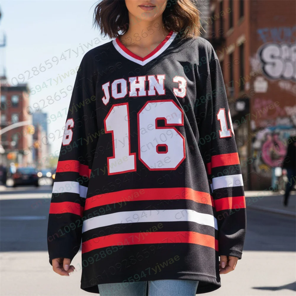 John 3-16 PSALM 23 Jersey Christian Jesus Bible Verse Hockey Jersey Breathable Speed Drying Sportswear Autumn Men Women T-Shirts
