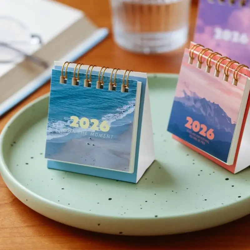 Y1UB 2026 Desk Calendar 15 Month Referance from Oct 2025 to Dec 2026 Twin-Coil Binding Monthly Calendar For Notes Appointment