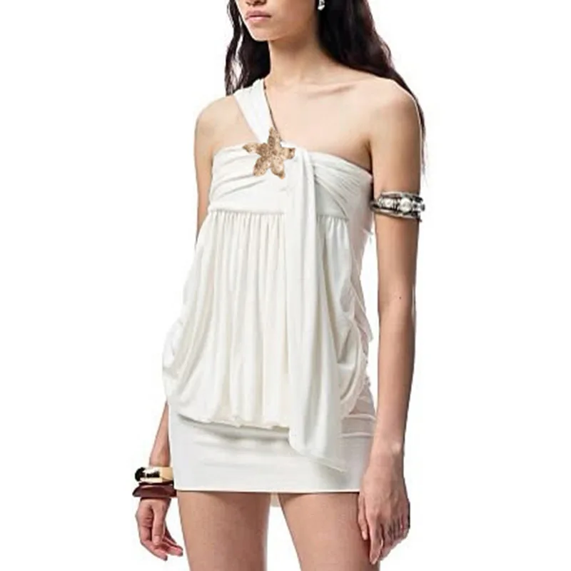 Conjuntos de encaje de verano para mujer, Tops cortos transparentes de manga larga y falda Midi elástica, conjunto para ropa de calle estética