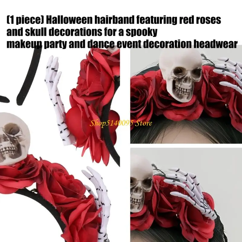 Dxae Thoải mái Halloween Headwear với hộp sọ thực tế Thiết kế nhẹ bằng tay cho các bữa tiệc dài hàng giờ trang phục Trẻ người