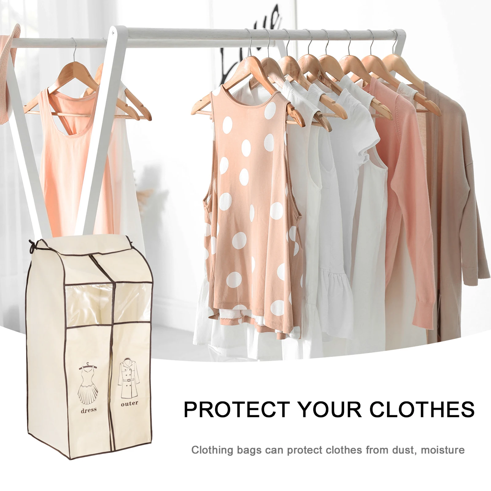 

Складной чехол для одежды (1 шт.) – пылезащитный мешок для костюмов, рубашек, пальто, защита от влаги и шерсти животных, подвесной чехол