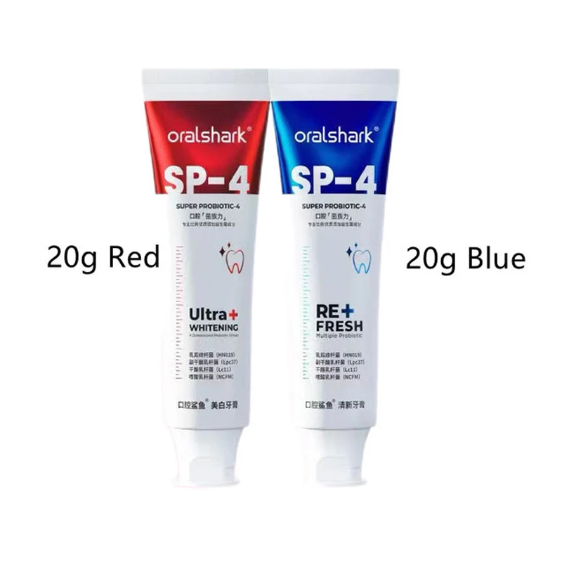 20g Oralshark SP4 Original Whitening Toothpaste Red Blue Teeth Whitening Tooth Correction Remove Tea Stains Freshen Breath