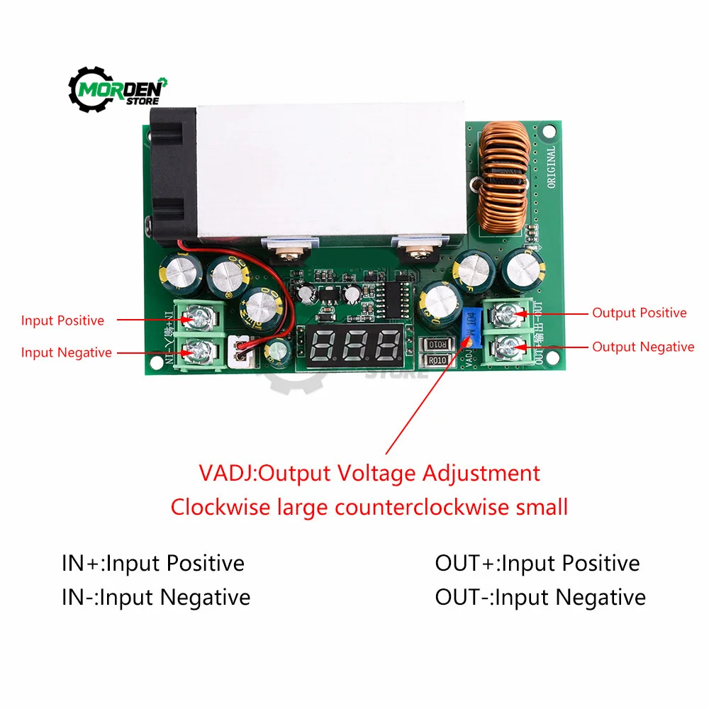 DC-DC DC12-80V High Power 600W Adjustable Step-down Board Inverter Buck Converter With Voltage Display With Fan Power Supply