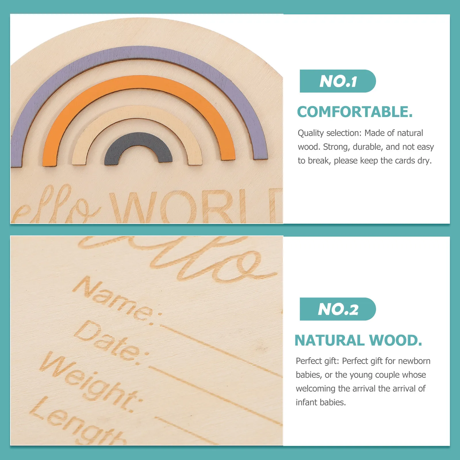 Wooden Baby Milestone Cards Set Monthly Photo Prop for Newborn Hospital Home Photography Record First Year Growth Announcements